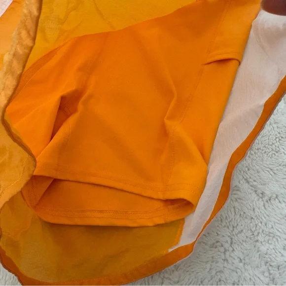 Gymshark Pulse Shorts Women's Medium Orange Nylon 2 in 1 Lined Pocket Activewear - Picture 4 of 9